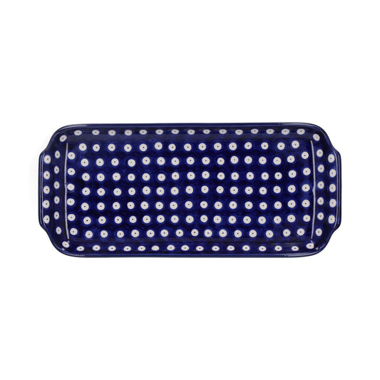 Kuchenschale länglich - Blaue Augen