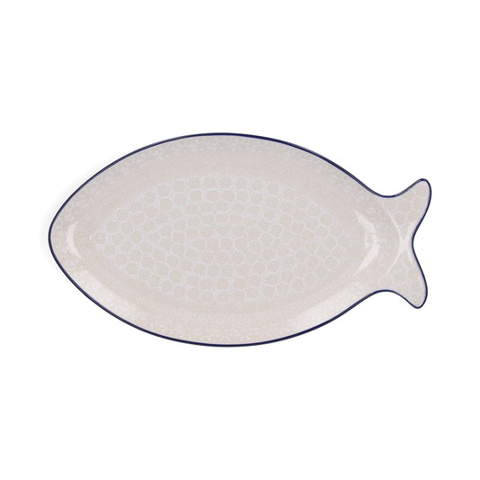 Fish plate large White Lace