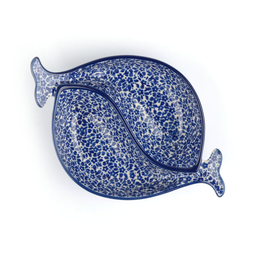 Bowl Fish Shaped Indigo