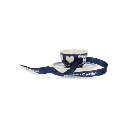 Christmas Pendant Cup and Saucer - Blue Valentine
