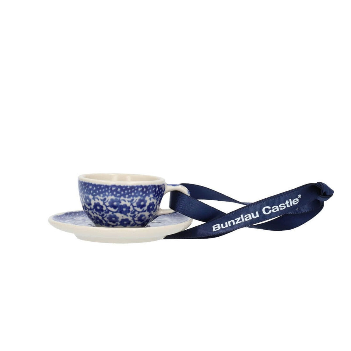 Christmas Pendant Cup and Saucer - Midnight Blue