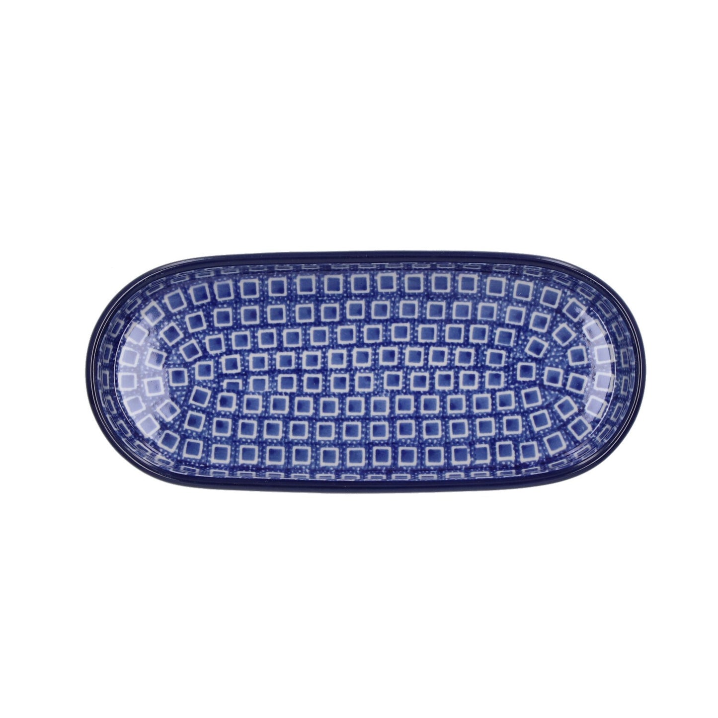 Schaal Plat Ovaal Lang - Blue Diamond