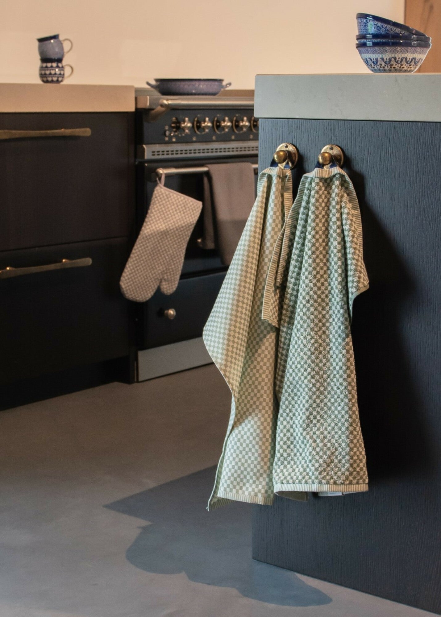 Keukendoek en Theedoek Kleine Ruit Donkergroen