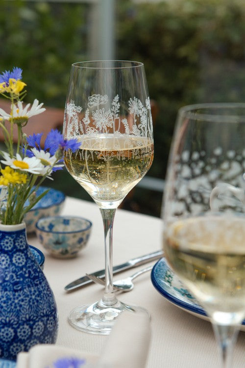 Witte wijnglas 350 ml - Wild Flowers