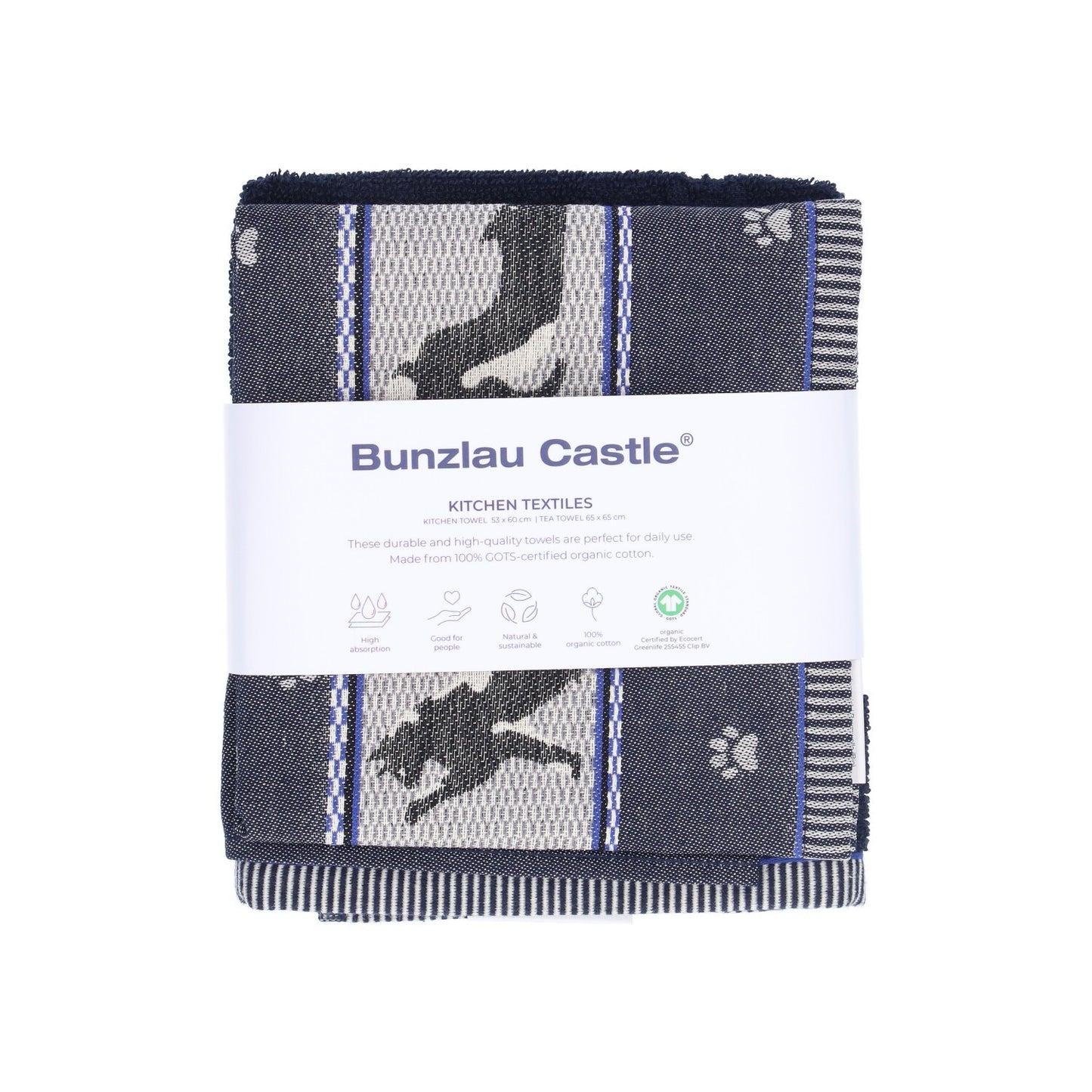 Keukendoek en Theedoek Kat Donkerblauw