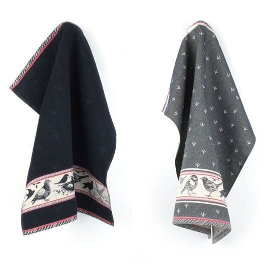 Keukendoek en Theedoek Vogel Zwart