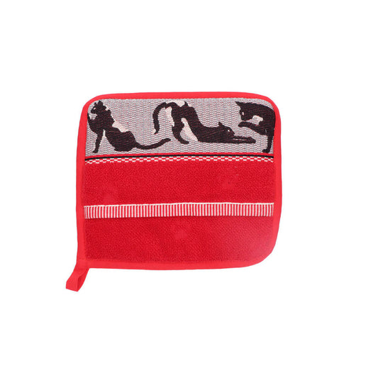 Pot Holder Cat Red