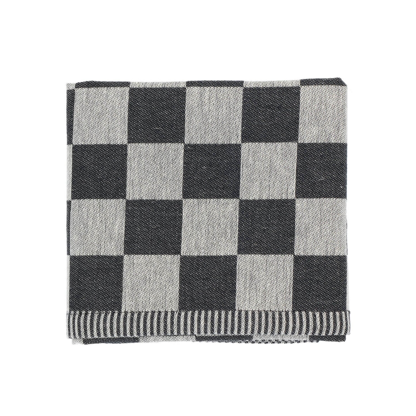 Theedoek Block - Zwart