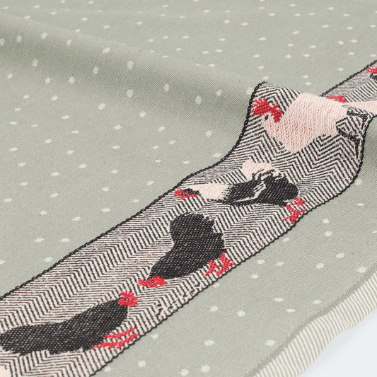 Theedoek Kip Donkergroen