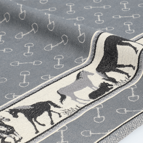 Theedoek Paard Antraciet