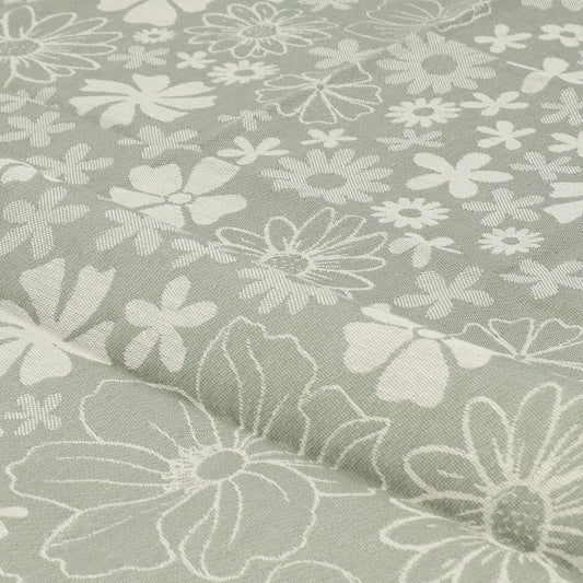 Theedoek Flowerbed Donkergroen GOTS