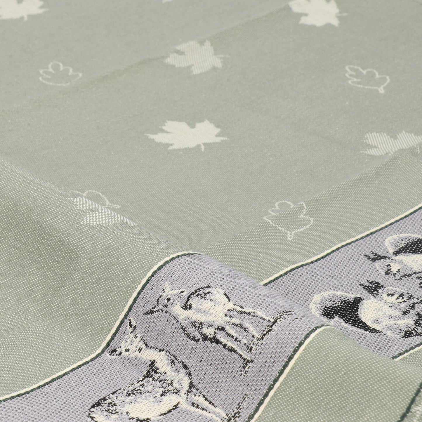 Theedoek Forest Animals Dark Green GOTS