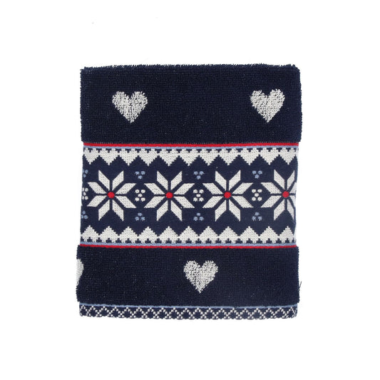 Keukendoek Winter Donkerblauw