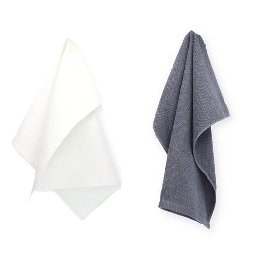 Theedoek Tundra White + Keukendoek Forest Grey