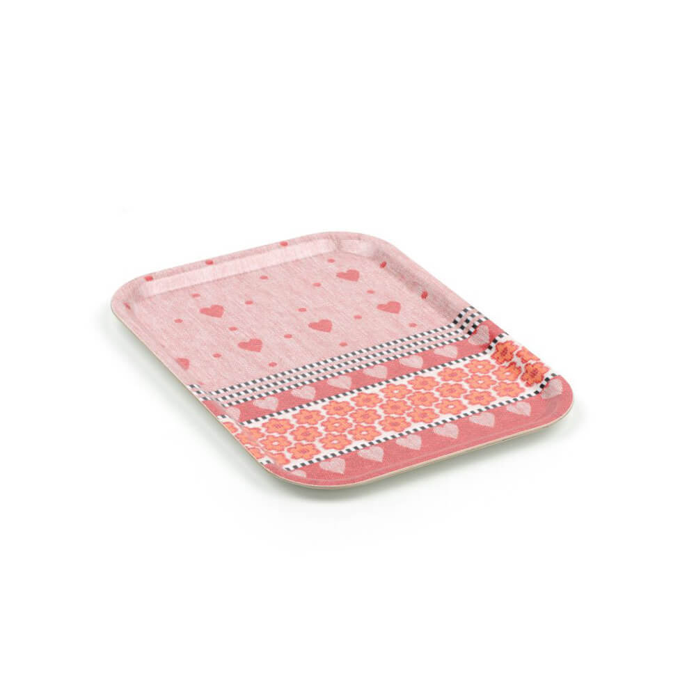 Houten dienblad klein 27x20cm Valentine Red