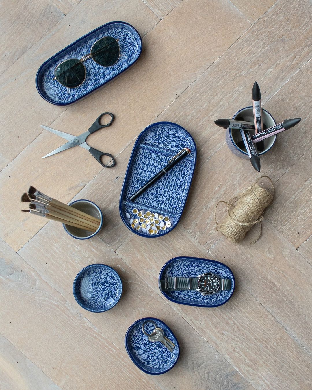 Pennenbakje Hoog - Blue Diamond