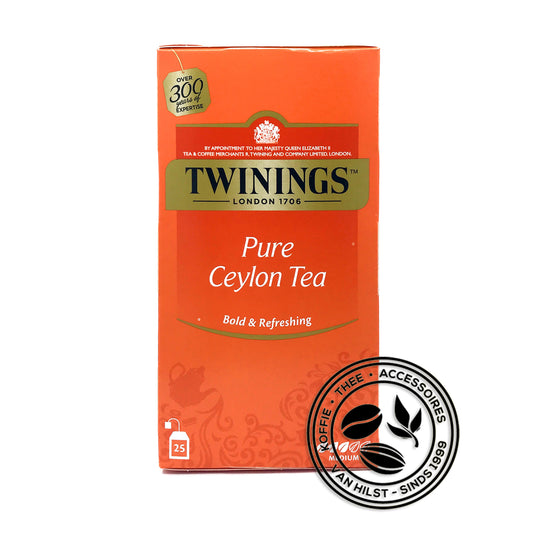Twinings Pure Ceylon Tea - Oranje doosje zwarte thee uit Sri Lanka met 25 theezakjes