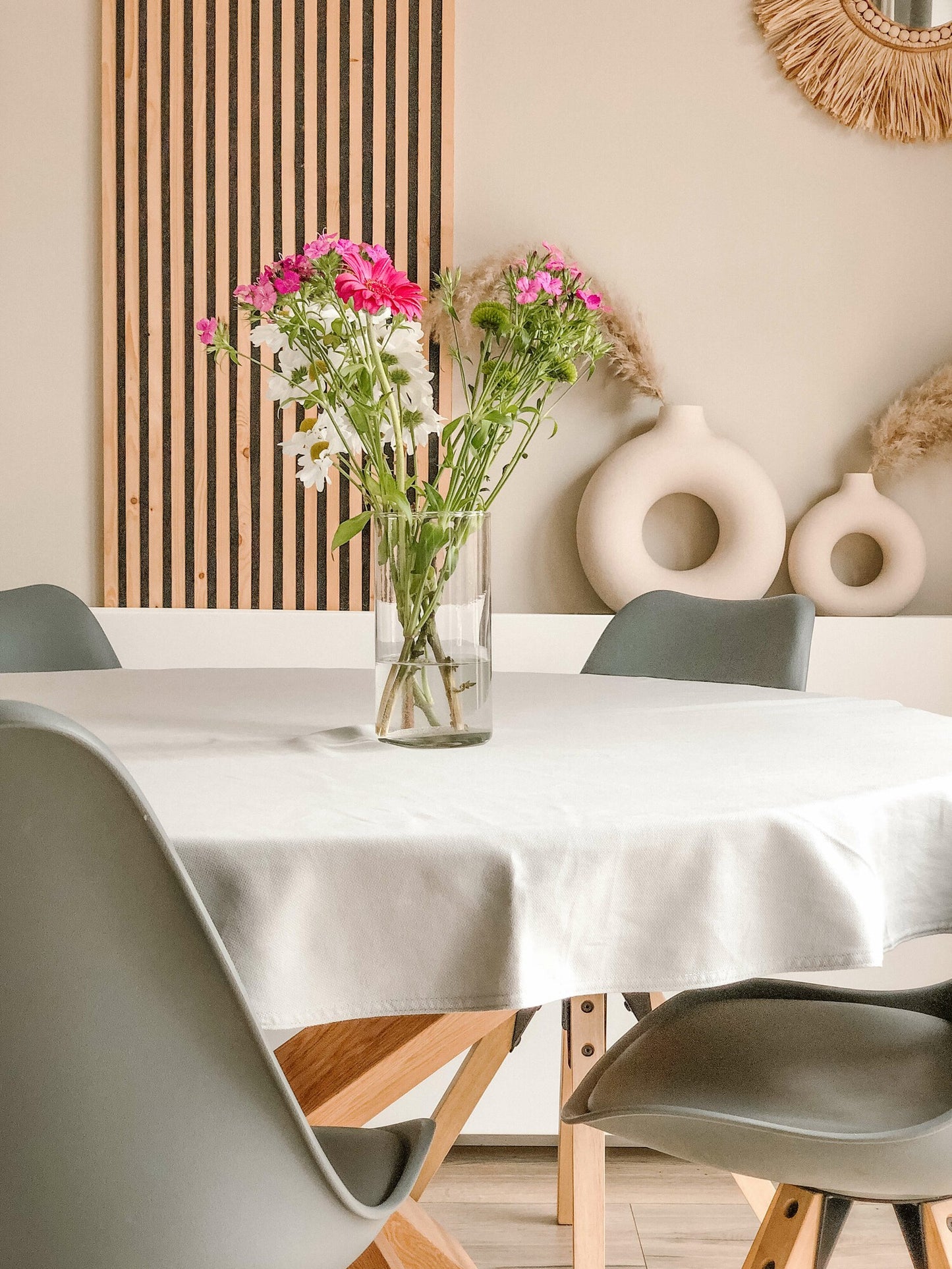 Tafelkleed Desert Rond Pearl White Ø 160 cm