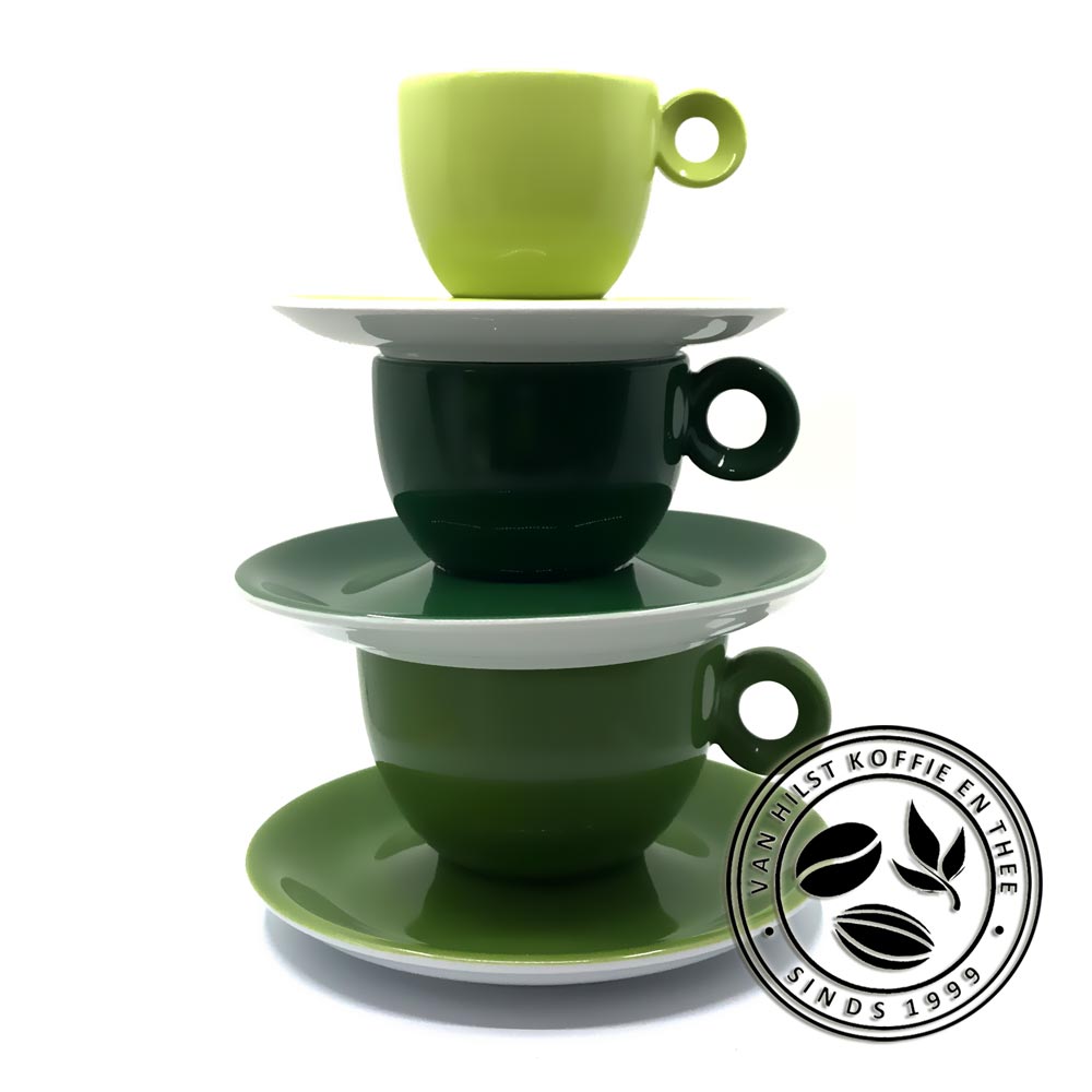 Costa Verde - Cappuccino Cup & Saucer, Apple Green