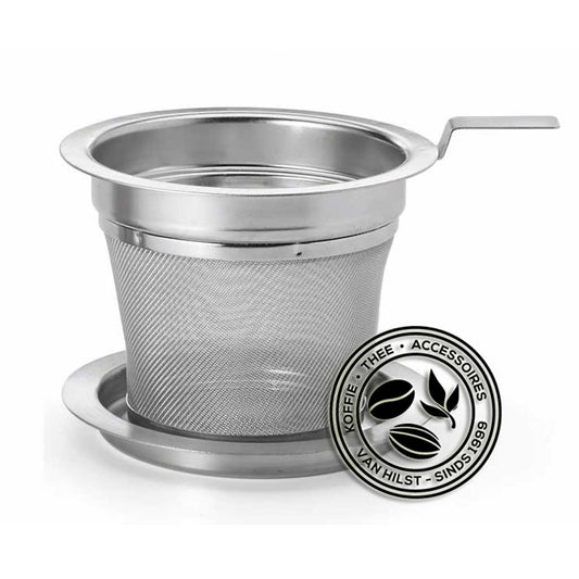 Tea strainer with lid/dish Large