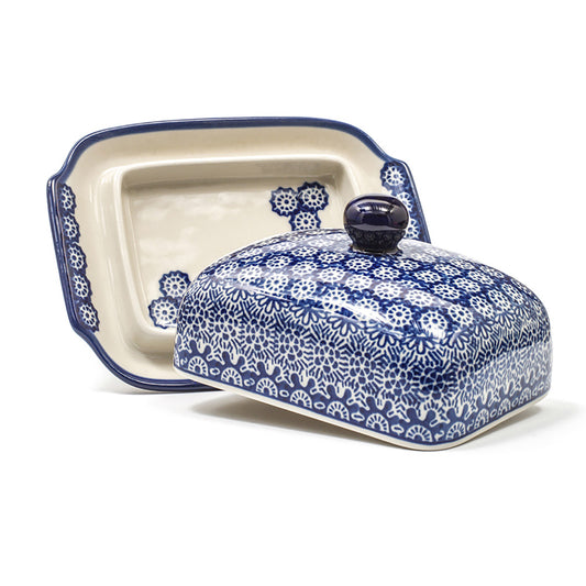 Butter Dish with Scale Lace
