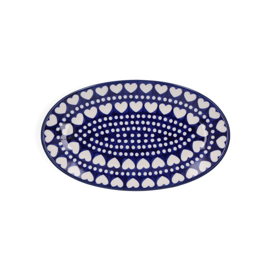Ovale Schale - Blauer Valentinsgruß