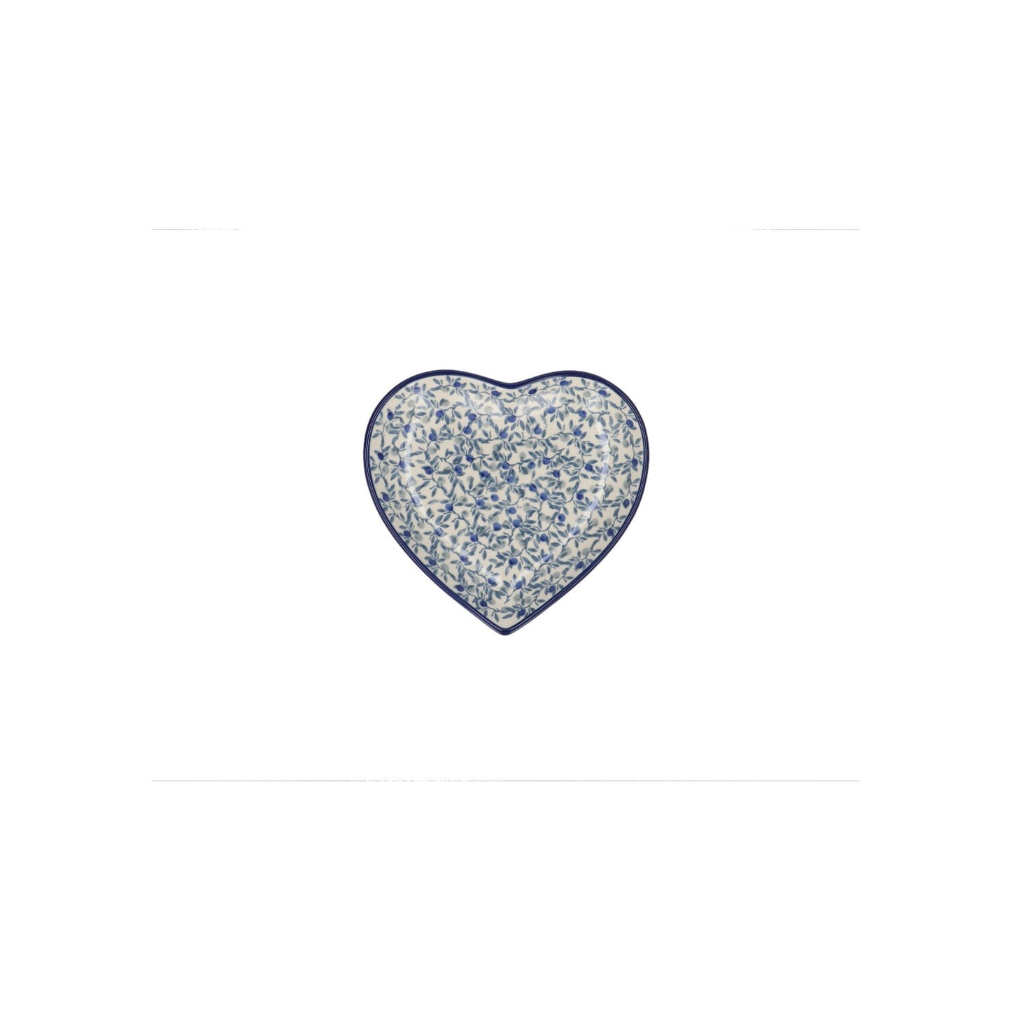 Teller Herz Medium - Blaue Olive