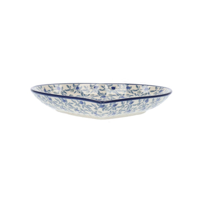 Teller Herz Medium - Blaue Olive