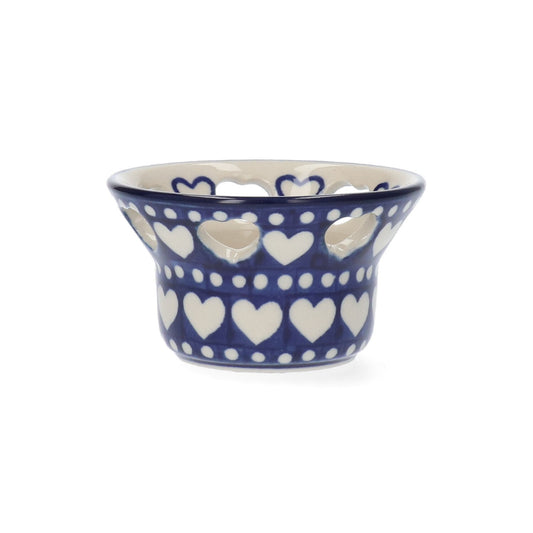 Tealight Holder Heart Shaped Holes - Blue Valentine