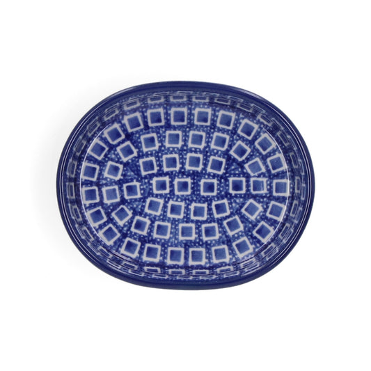 Schaal Plat Ovaal Klein - Blue Diamond