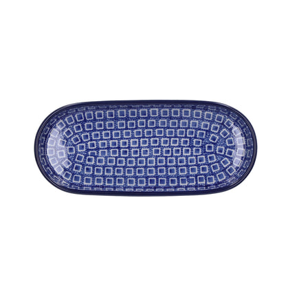 Schaal Plat Ovaal Lang - Blue Diamond