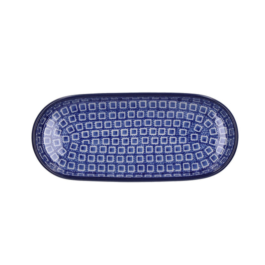 Schaal Plat Ovaal Lang - Blue Diamond