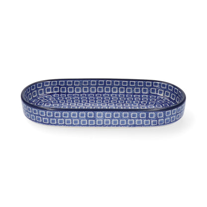 Schaal Plat Ovaal Lang - Blue Diamond
