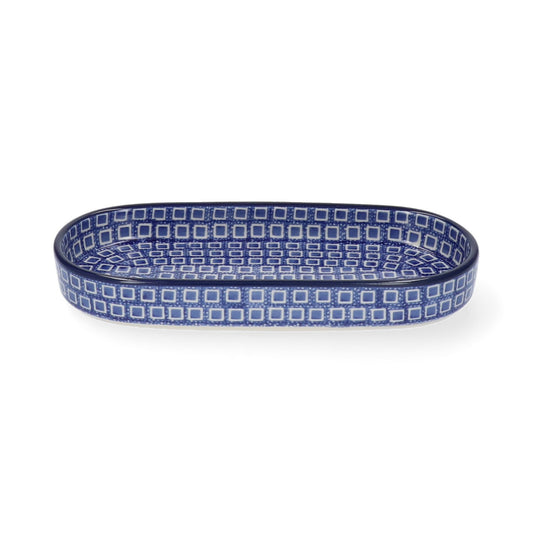 Schaal Plat Ovaal Lang - Blue Diamond
