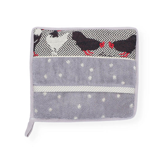 Topflappen Huhn Grau