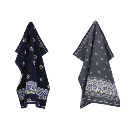 Keukendoek en Theedoek Belle Fleur Donkerblauw GOTS