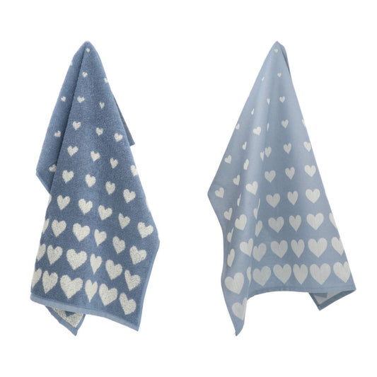 Keukendoek en Theedoek Hart Grijs Blauw