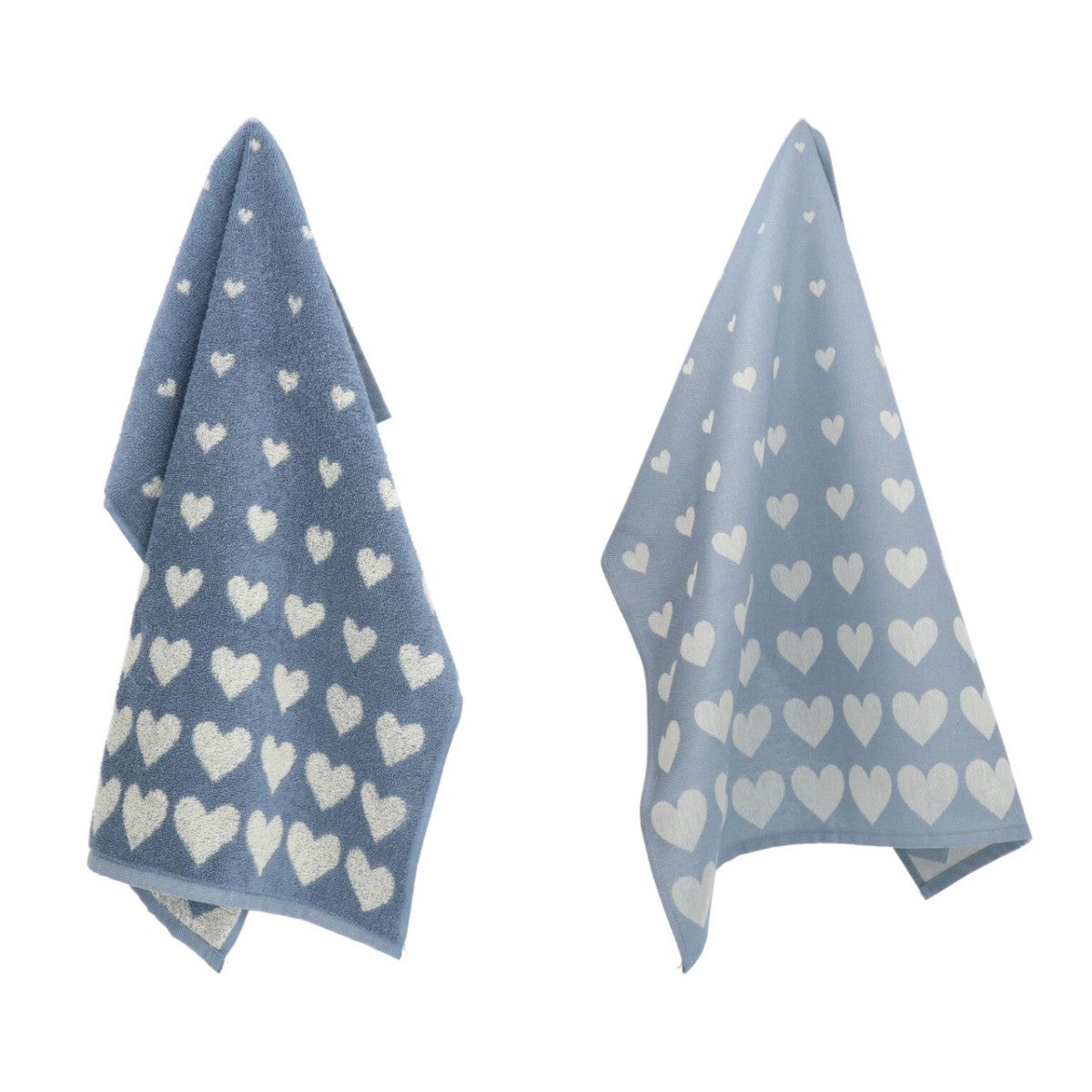 Keukendoek en Theedoek Hart Grijs Blauw