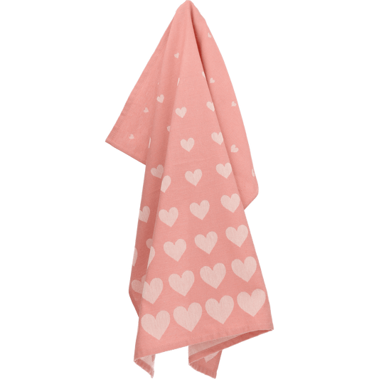 Theedoek Hearts Roze