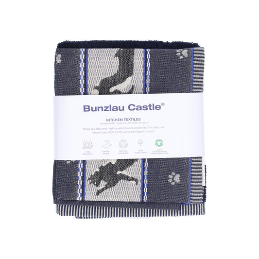 Keukendoek en Theedoek Kat Donkerblauw
