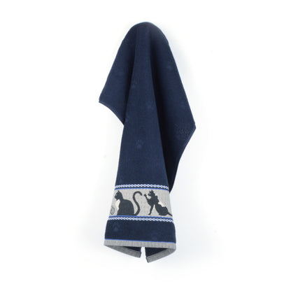 Keukendoek Kat Donkerblauw
