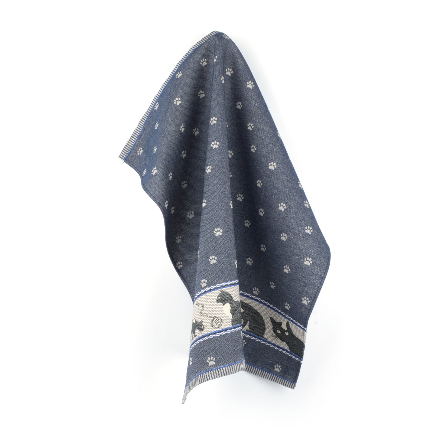 Theedoek Kat Donkerblauw