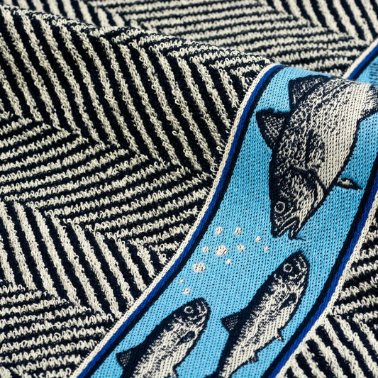 Keukendoek Vis Donkerblauw