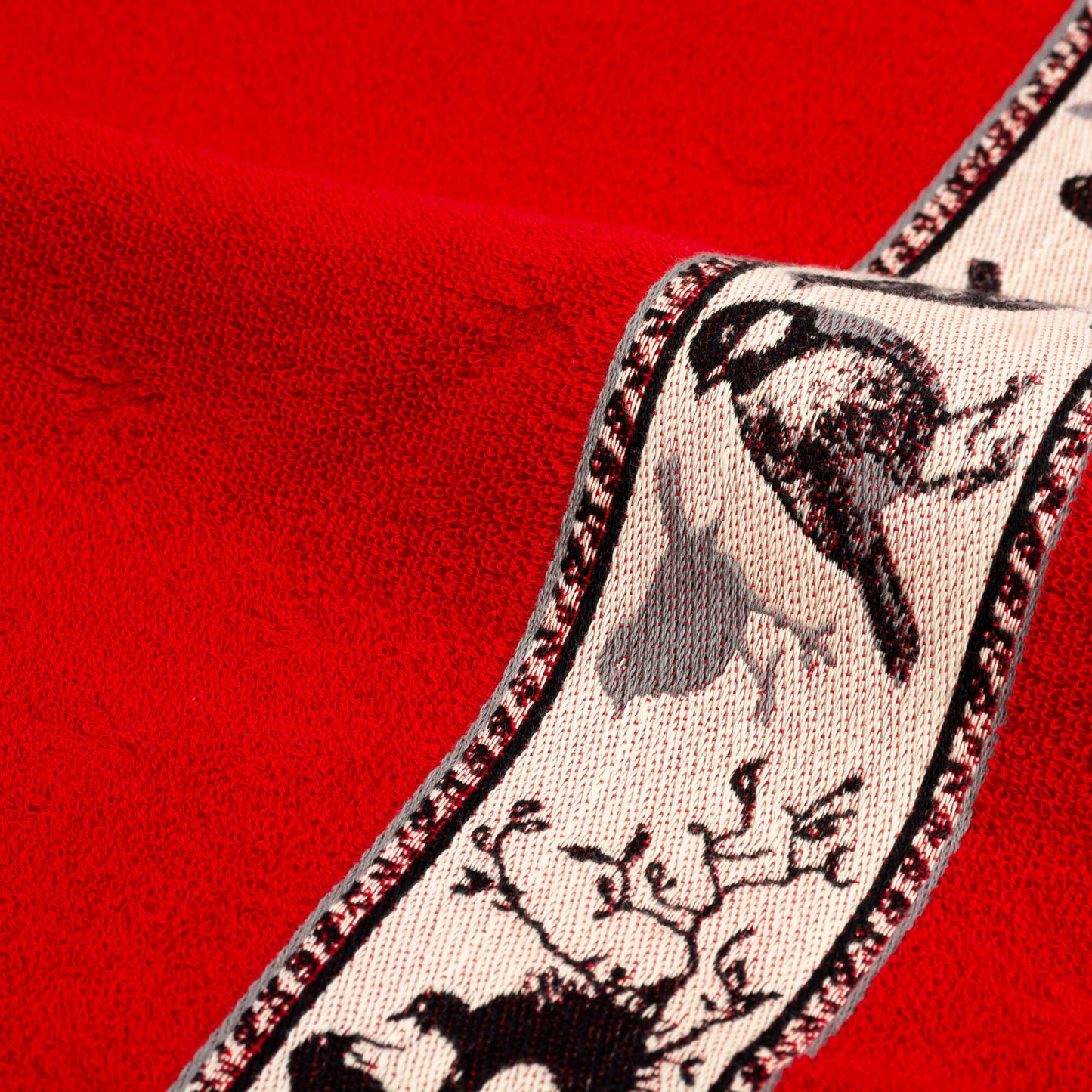 Keukendoek Vogels Rood