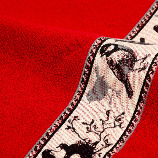 Keukendoek Vogels Rood