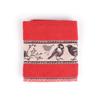 Keukendoek Vogels Rood