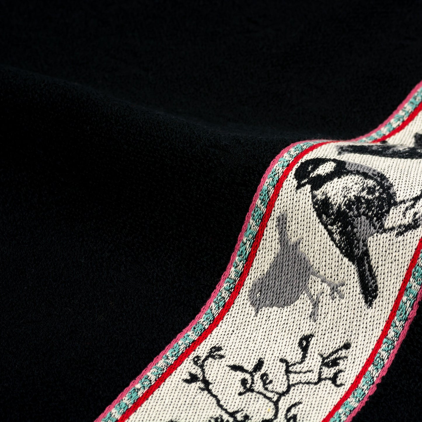 Keukendoek Vogels Zwart