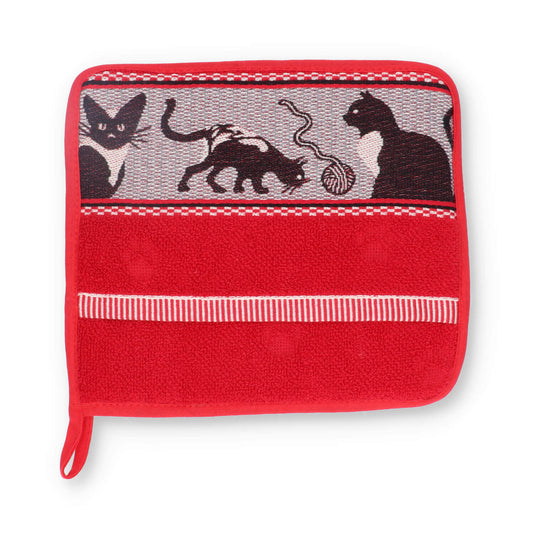 Pot Holder Cat Red