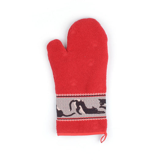 Ofenhandschuh Katze Rot