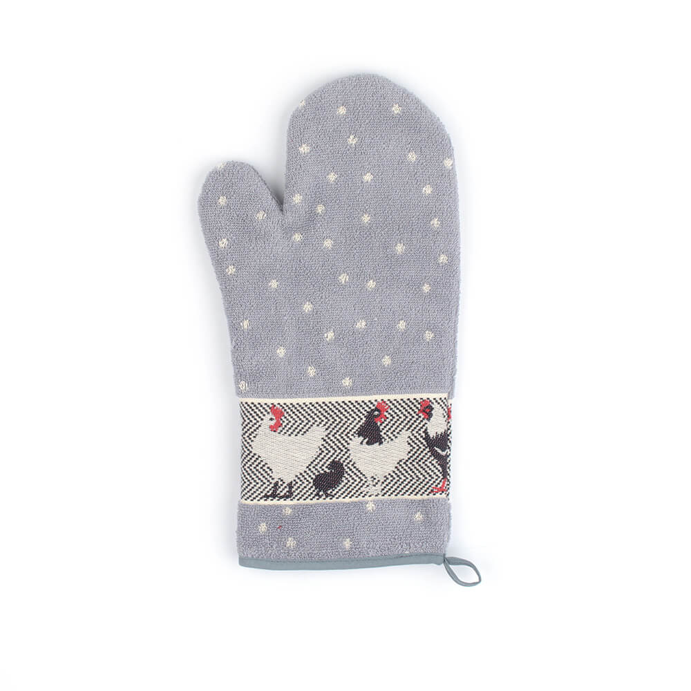 Ofenhandschuh Huhn Grau